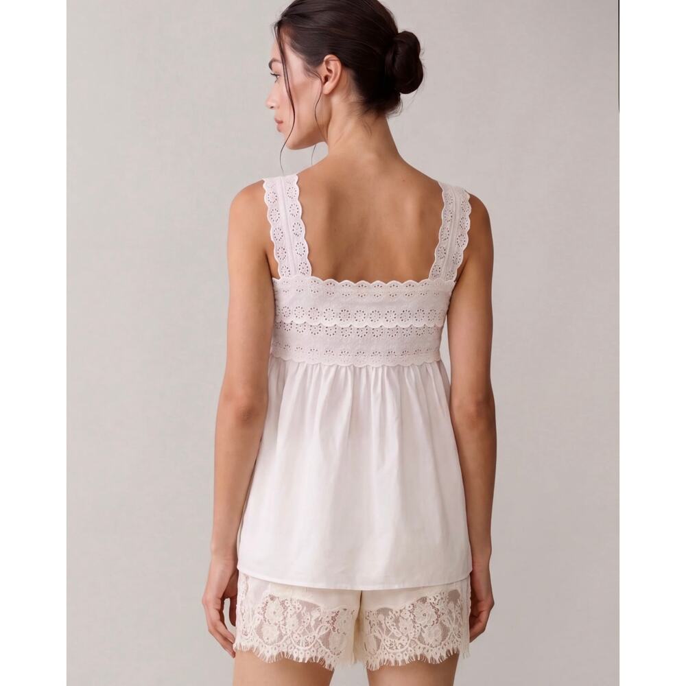 Few Moda sorella Kaylor Cotton Top white $147 Sz 4 - Picture 2 of 5